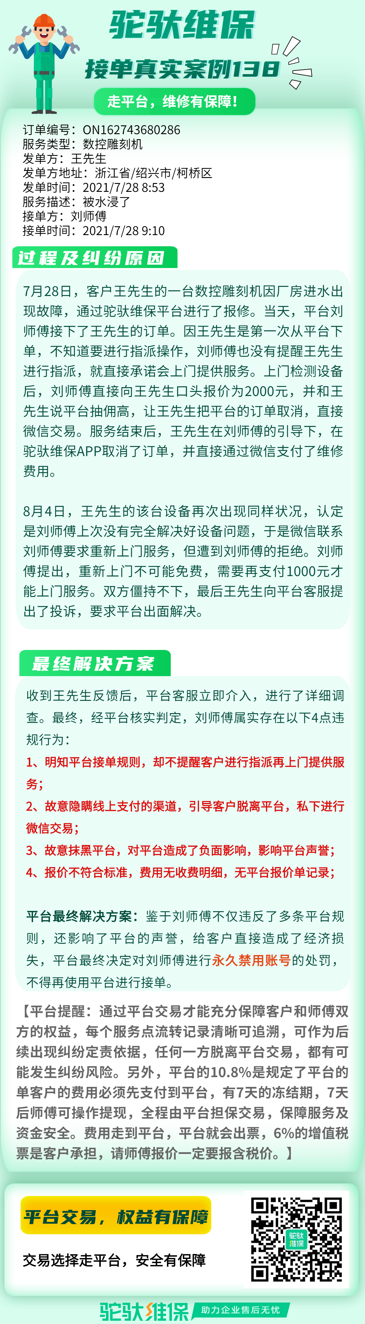 违规处罚真实案例138-驼驮网